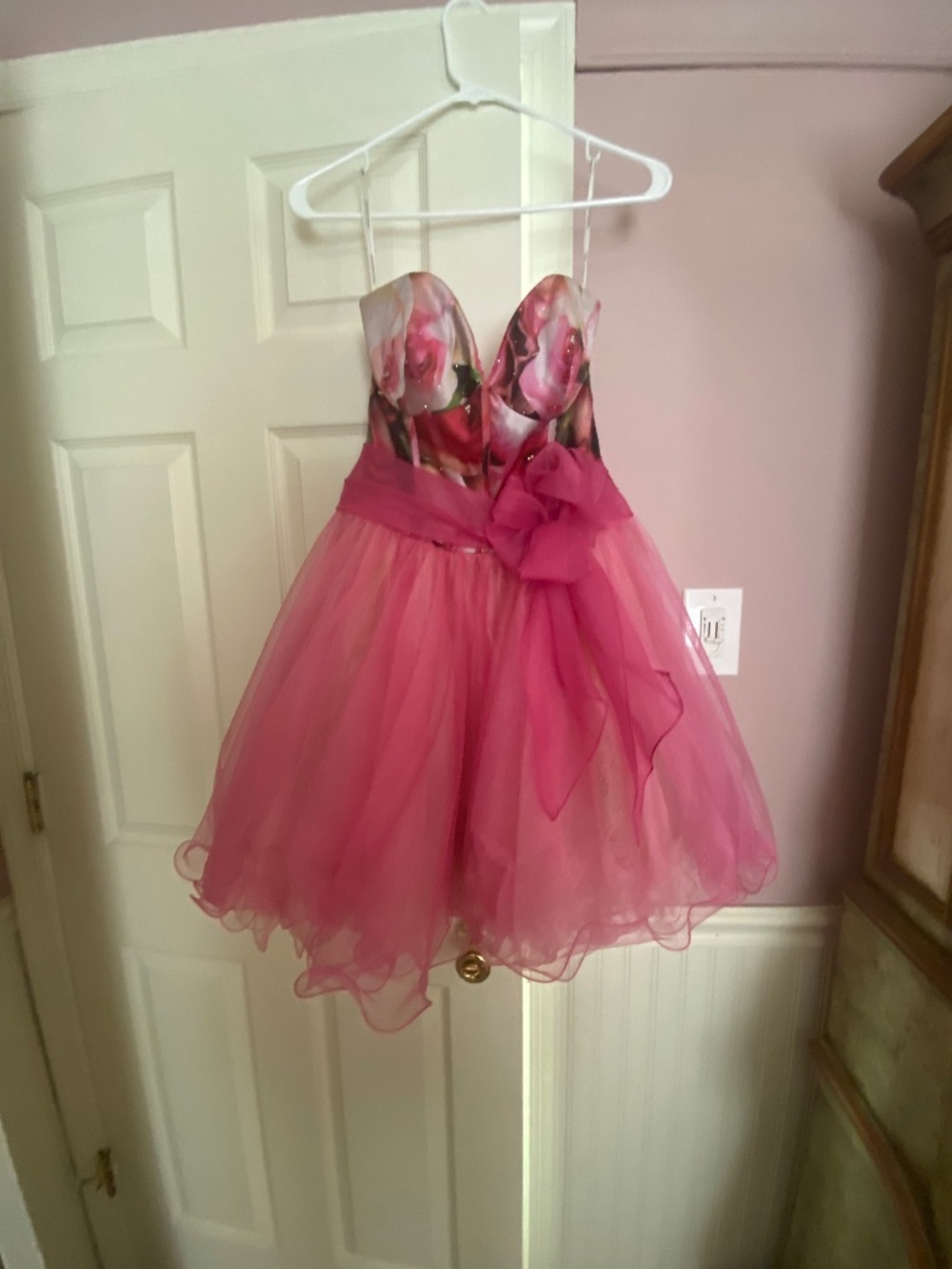 Sherri Hill Pink Strapless Tea Party Dress 4